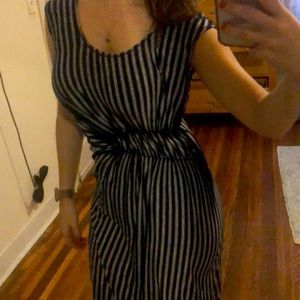 Blue Max studio stripe dress with wrap style
